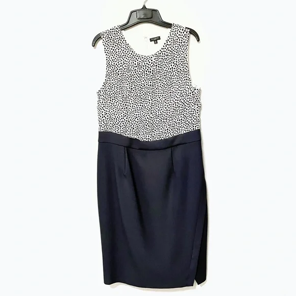 Talbots Black & White Polka Dot Dress Sz 12P - Picture 1 of 14